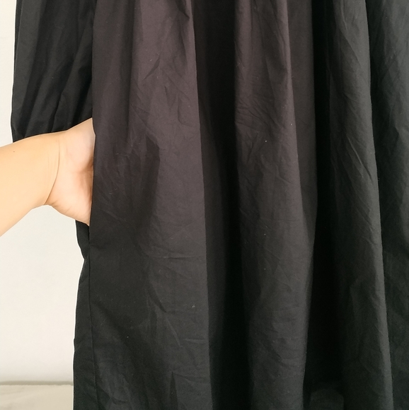 Zara Long sleeve Poplin Mini Dress Black - Picture 8 of 13